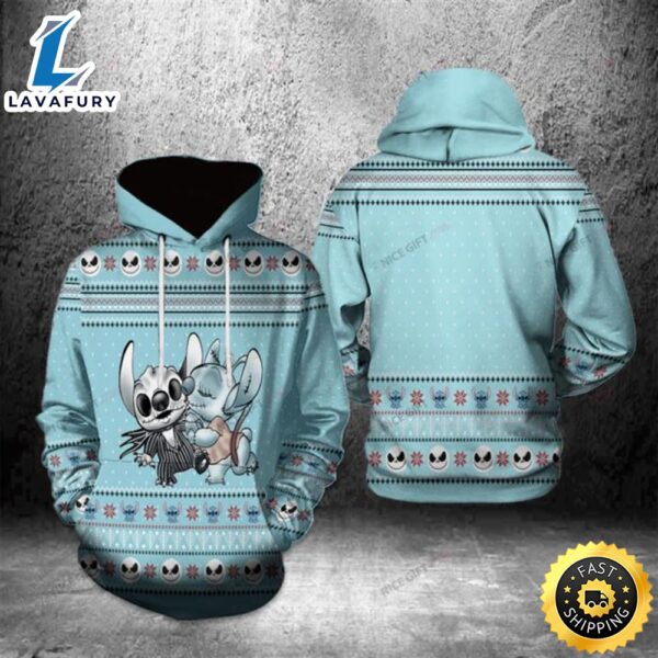 Nightmare Before Christmas Stitch 3d Hoodie All Over Print