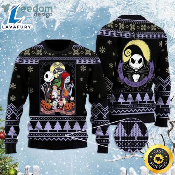 Nightmare Before Jack Skellington And Sally Ugly Christmas Sweaters