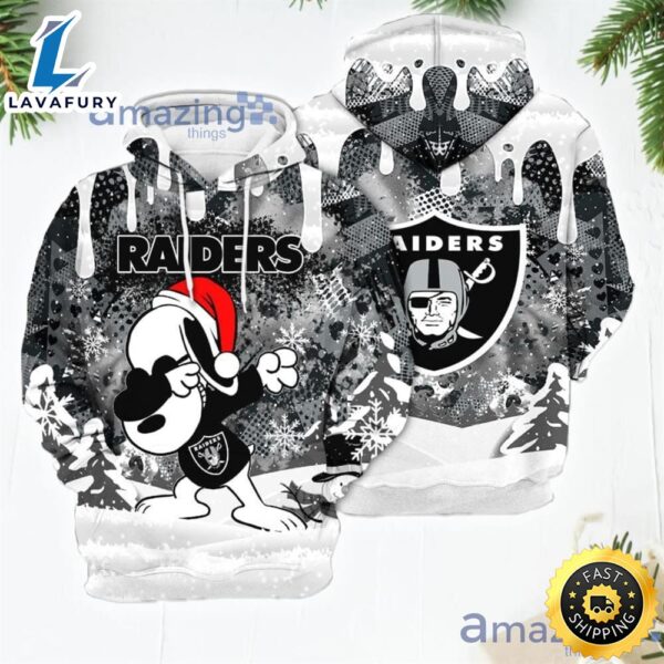 Oakland Raiders Snoopy Dabbing The Peanuts Sports Football Christmas Giift 3D Hoodie For Men And Women