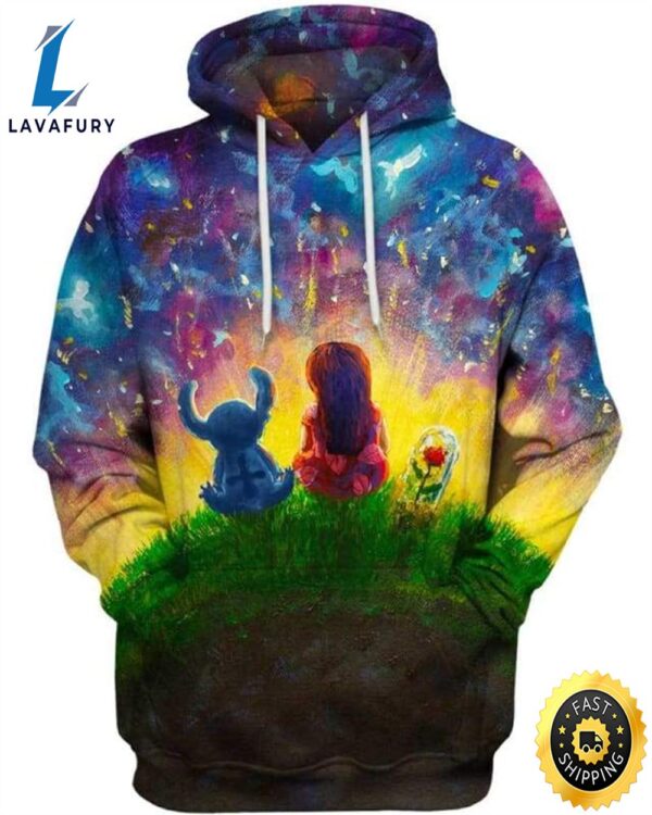 Peaceful Land Lilo & Stitch 3d All Over Print Hoodie