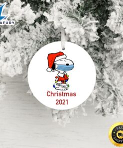 Peanuts Snoopy Christmas Tree 2021 Ornament Funny Covid