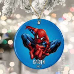 Personalized Spider Man Ornament, Blue…