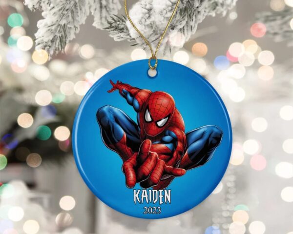 Personalized Spider Man Ornament, Blue 2023 Christmas Ornament