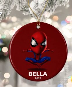 Personalized Spider Man Ornament, Red…