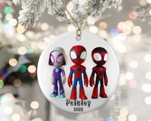 Personalized Spider Man Ornament White 2023 Christmas Ornament