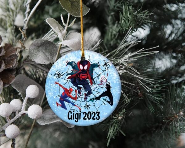Personalized Spider Verse Christmas Ornament, Spider-Man Across The Spider-Verse