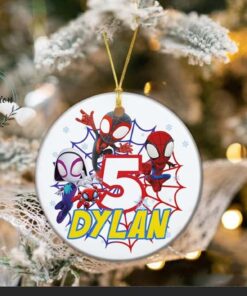 Personalized Spiderman Ornament, Superhero Ornament