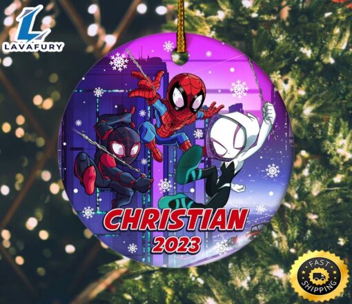 Personalized Spidey Christmas Ornament, Spiderman Ornament