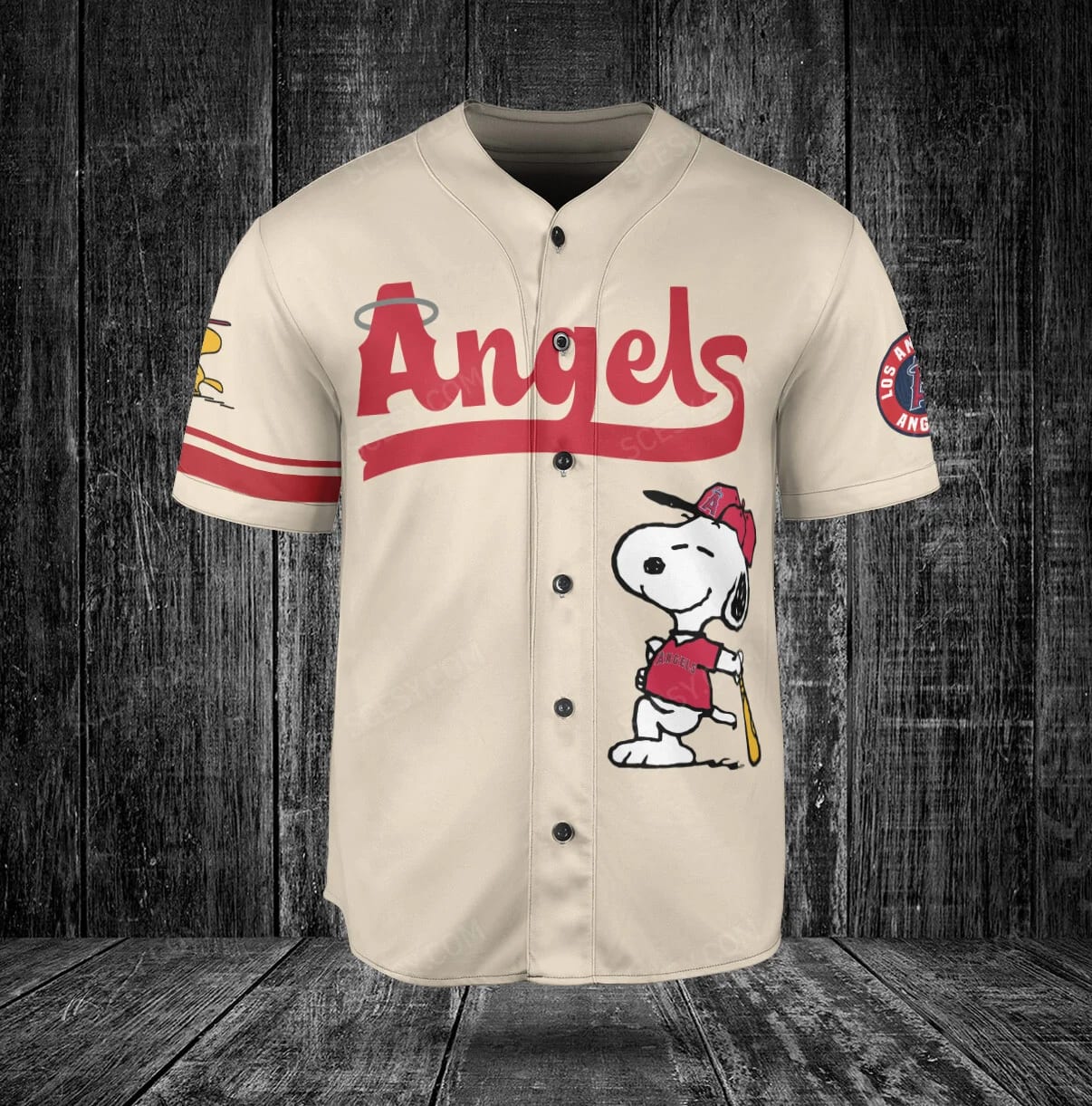 Premium Cream Snoopy Baseball Jersey