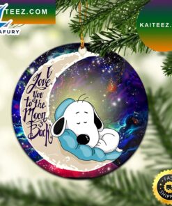 Snoopy Dog Sleep Love You To The Moon Galaxy Mica Circle Ornament Perfect Gift For Holiday