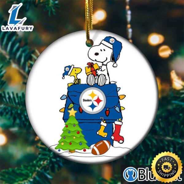 Snoopy Pittsburgh Steelers Nfl Christmas 2023 Ornament