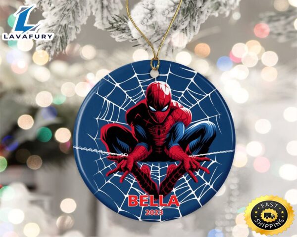 Spider Man Ornament Custom Name First Christmas Ornament