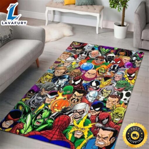 Spiderman Vs Villains Marvel Art Movie Marvel Christmas Rug