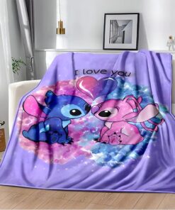 Stitch And Angel Kissing Blanket