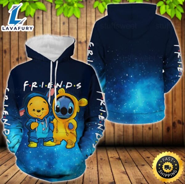 Stitch And Pooh 3d Hoodie Mother Day Gift All Over Print Best Price Us Size