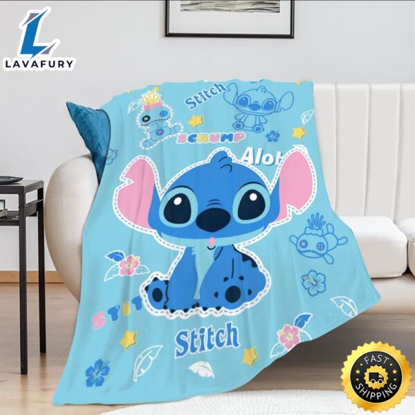 Stitch Blanket for Kids Cute Cartoon Stitch Decor Throw Blanket Gifts