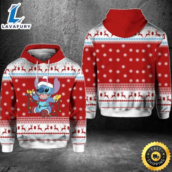 Stitch Christmas 3d Hoodie All Over Print