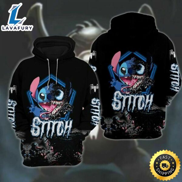Stitch Mash Up With Venom 3d Hoodie All Over Print Gift For Friends Best Price