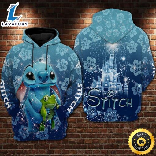 Stitch Ohana Frog Christmas 3d Hoodie