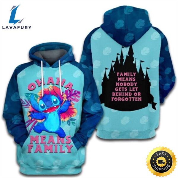 Stitch Ohana Means Family 3d All Over Print Hoodie