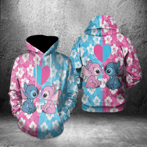 Stitch Valentine’s Day Hoodie 3d