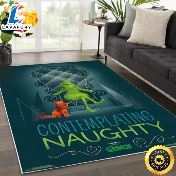 The Grinch Contemplating Naughty Christmas 2023 Carpet Grinch Christmas Rug
