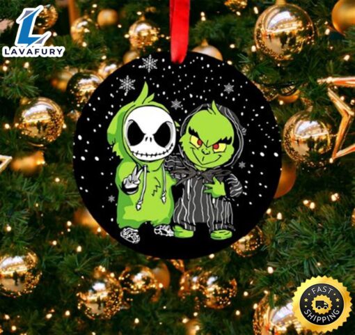 The Grinch Jack Skellington Christmas Ceramic Ornament