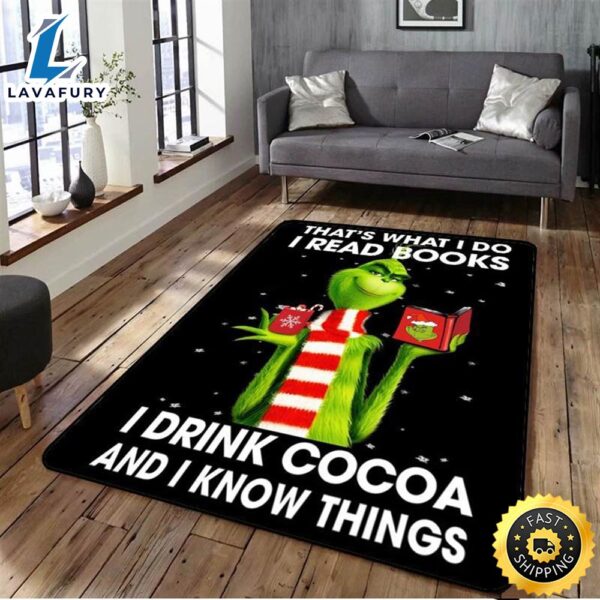 The Grinch That’s What I Do Read Book I Drink Cocoa And I Knows Things Grinch Rug