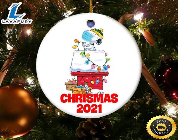 The Peanuts 2021 Vaccinated Snoopy Pandemic Christmas Ornament