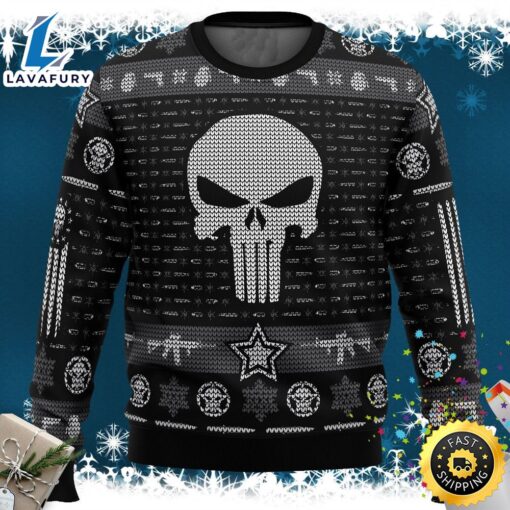 The Punisher Skull Marvel Ugly Christmas Sweater 3D