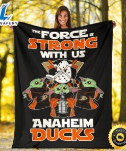 Anaheim Ducks Baby Yoda Fleece Blanket The Force Is Strong
