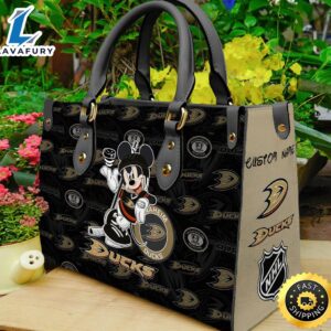 Anaheim Ducks NHL Mickey Women Leather Hand Bag