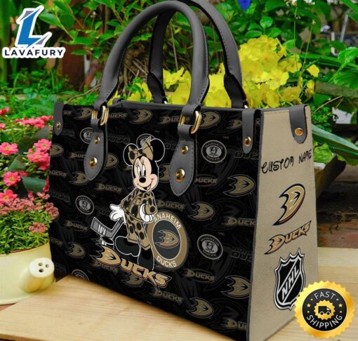 Anaheim Ducks NHL Minnie Women Leather Hand Bag