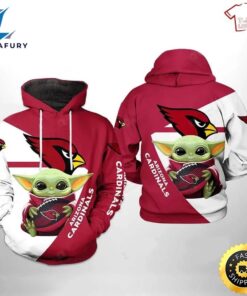 Arizona Cardinals Baby Yoda Nfl 3d All Over Print Hoodie, Zip-Up Hoodie