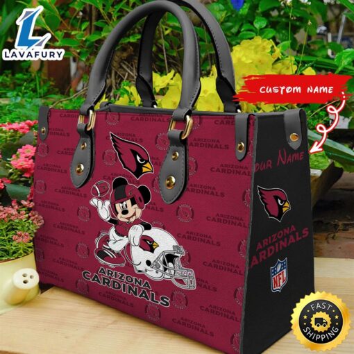 Arizona Cardinals Mickey Women Leather Hand Bag