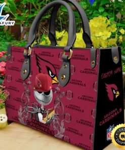 Arizona Cardinals NFL Jack Skellington Women Leather Hand Bag