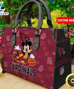 Arizona Cardinals NFL Mickey Halloween Women Leather Hand Bag
