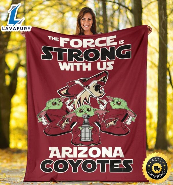 Arizona Coyotes Baby Yoda Fleece Blanket The Force Is Strong