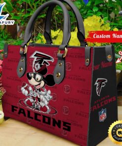 Atlanta Falcons Mickey Retro Women Leather Hand Bag