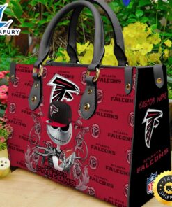 Atlanta Falcons NFL Jack Skellington Women Leather Hand Bag
