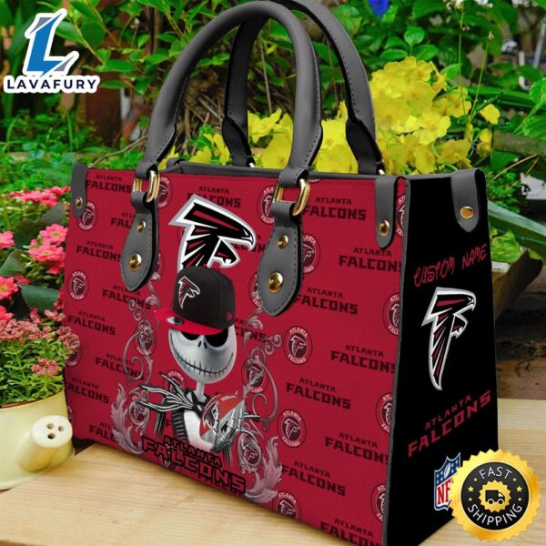 Atlanta Falcons NFL Jack Skellington Women Leather Hand Bag