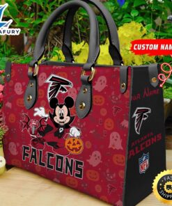 Atlanta Falcons NFL Mickey Halloween Women Leather Hand Bag