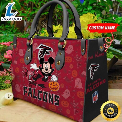 Atlanta Falcons NFL Mickey Halloween Women Leather Hand Bag