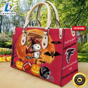 Atlanta Falcons NFL Snoopy Halloween Women Leather Hand Bag