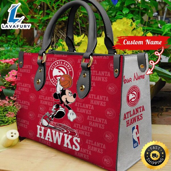 Atlanta Hawks NBA Mickey Women Leather Hand Bag