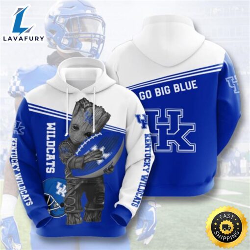 Baby Groot Kentucky Wildcats 3d Printed Hoodie