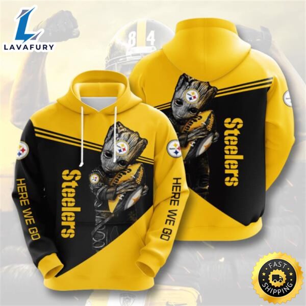 Baby Groot Pittsburgh Steelers 3d Printed Hoodie