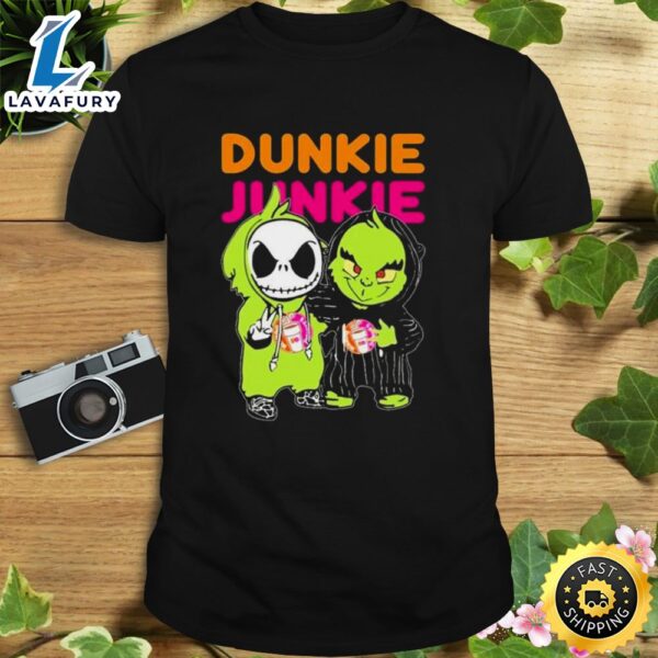 Baby Jack Skellington And Baby Grinch Friend Dunkie Junkie Shirt