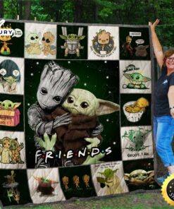 Baby Yoda And Baby Groot Blanket, Baby Yoda And Baby Groot Gift For Fan Blanket