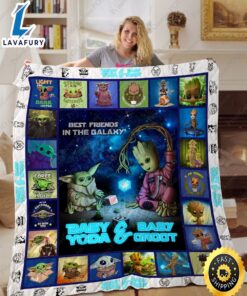 Baby Yoda And Baby Groot Star Wars Blanket Quilt Blanket Bedding Fami